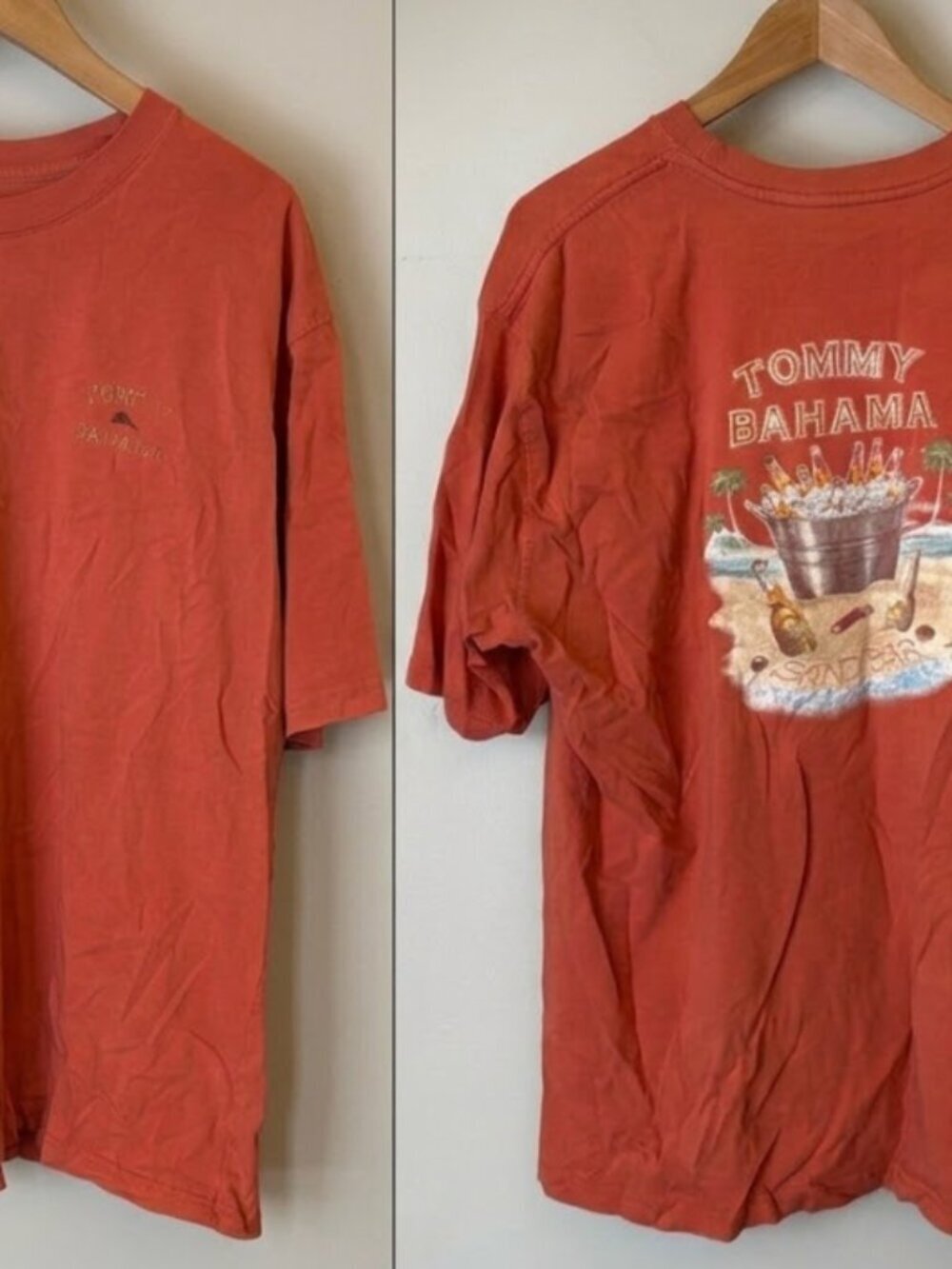 Tommy Bahama Men’s XL Graphic Tee - Coral Salmon Relaxed Fit